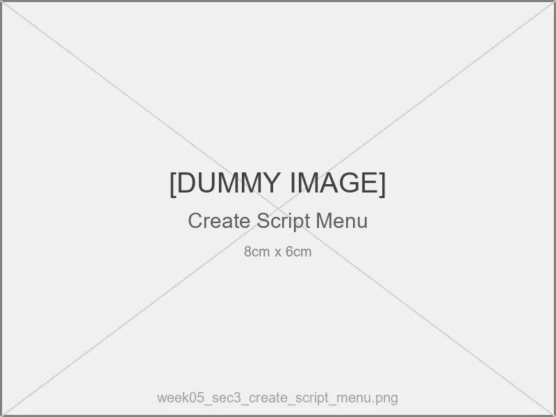 スクリプト作成メニュー